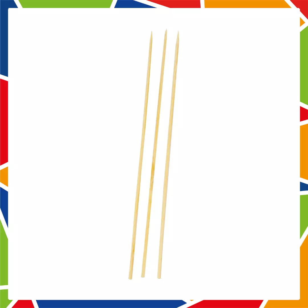 DayBays Saschlikspieße aus 100% Bambus 30 cm Rund mit Scharfe und Flache Spitze