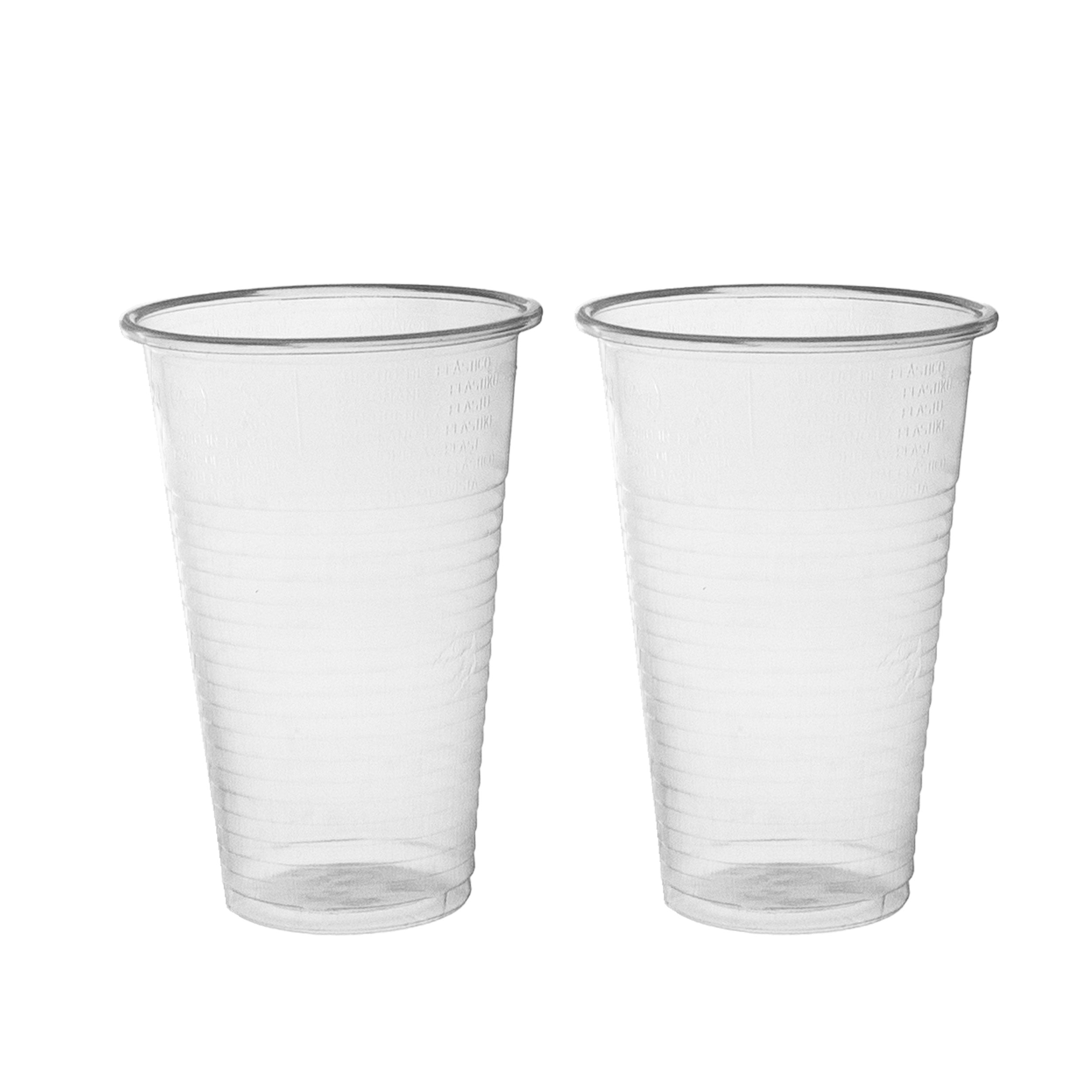 becher plastik 400ml Ø9cm Plastikbecher mit Eichstrich bei 0,4L transparent PP