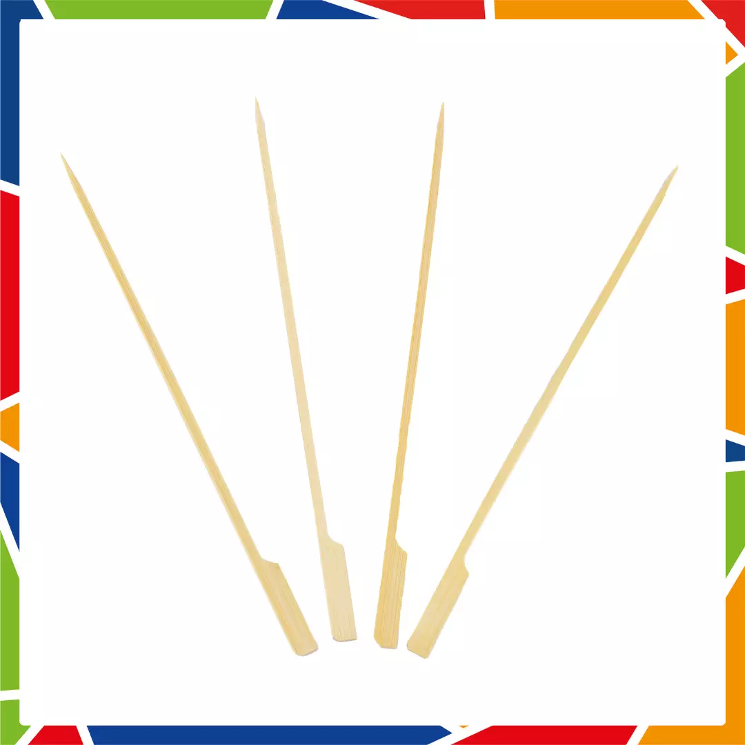 DayBays Flaggenspieße aus 100% Bambus für Fingerfood 18 cm mit Grifffähnchen