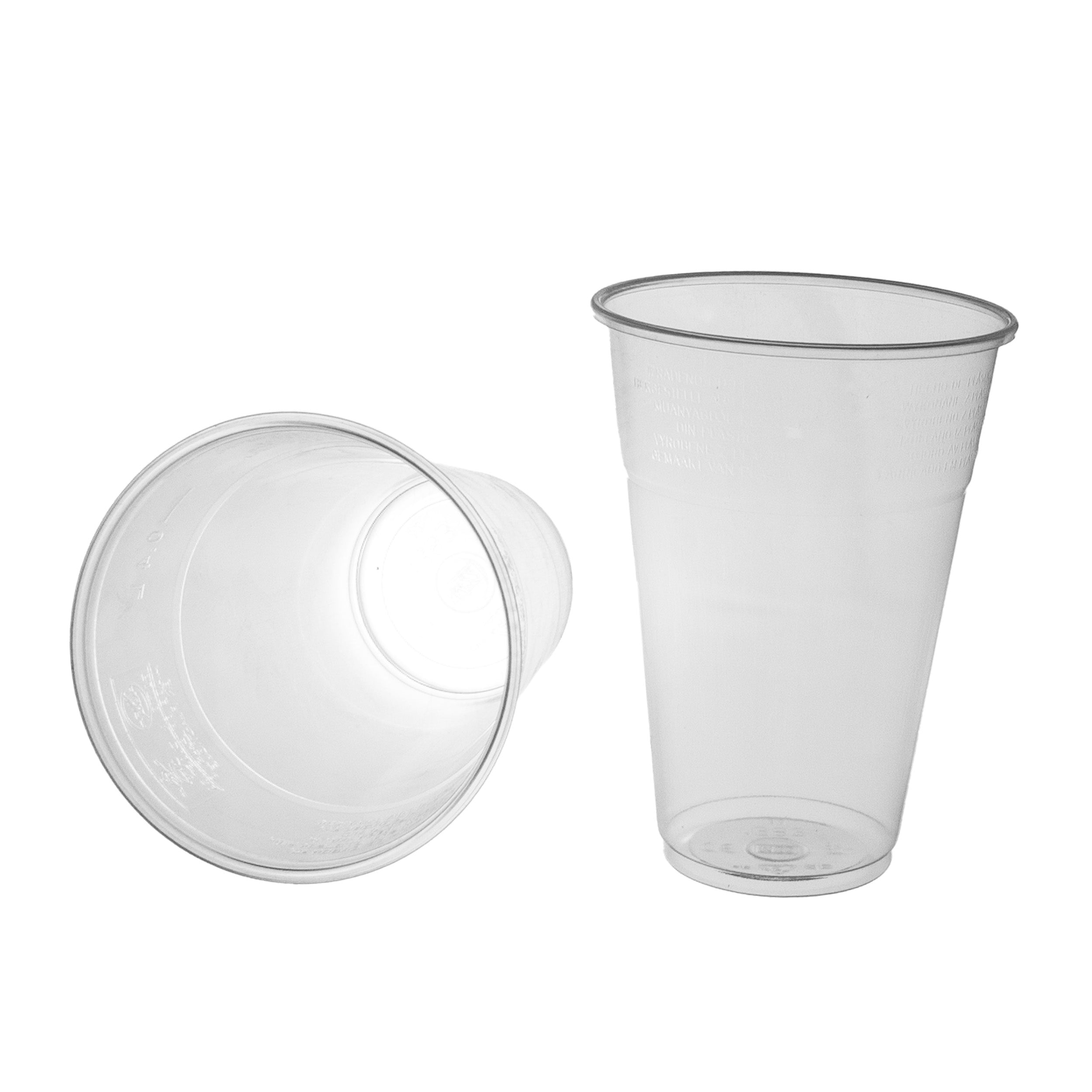 kunststoffbecher 400ml Ø9cm Plastikbecher mit Eichstrich bei 0,4L transparent PP
