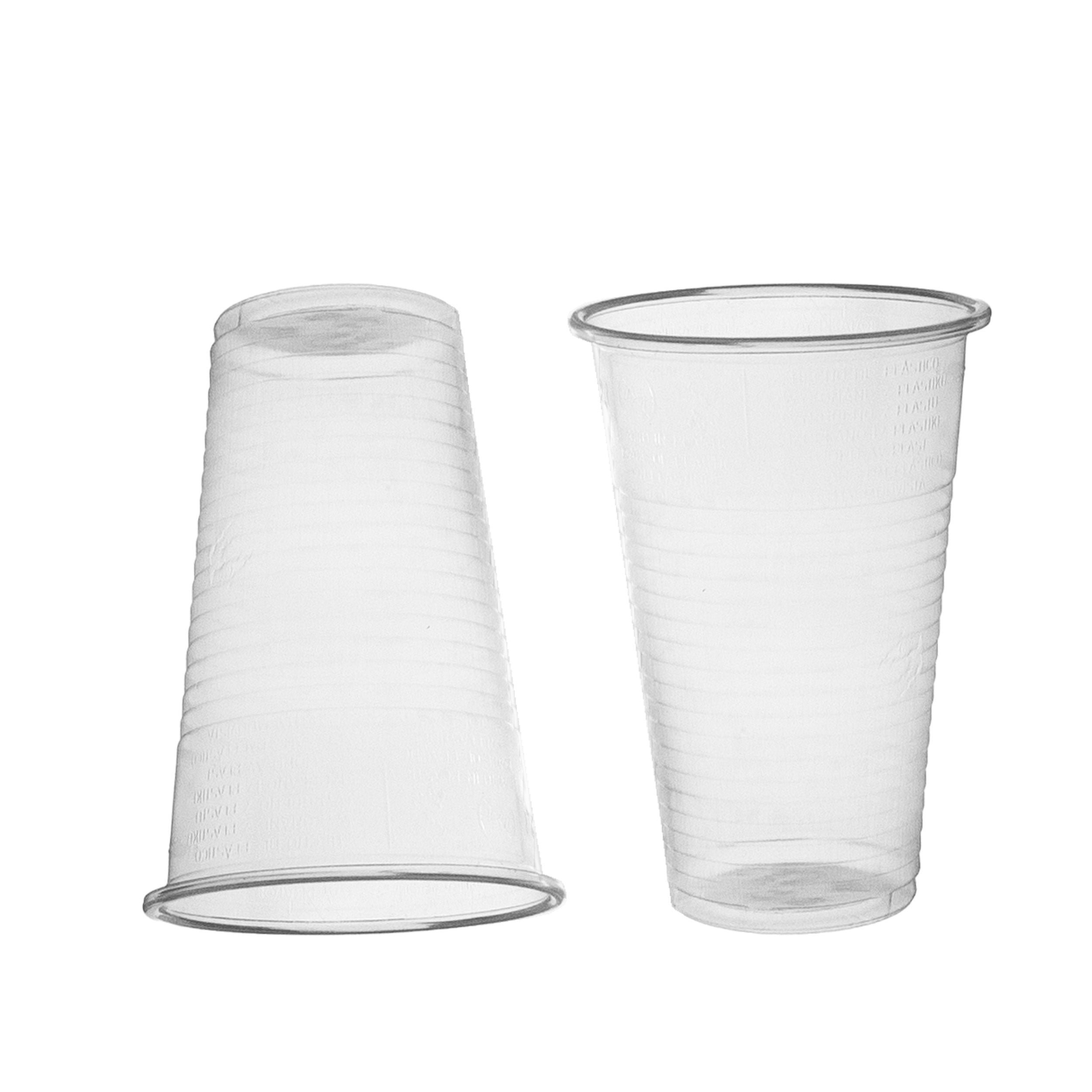 plastikbecher 400ml Ø9cm Plastikbecher mit Eichstrich bei 0,4L transparent PP