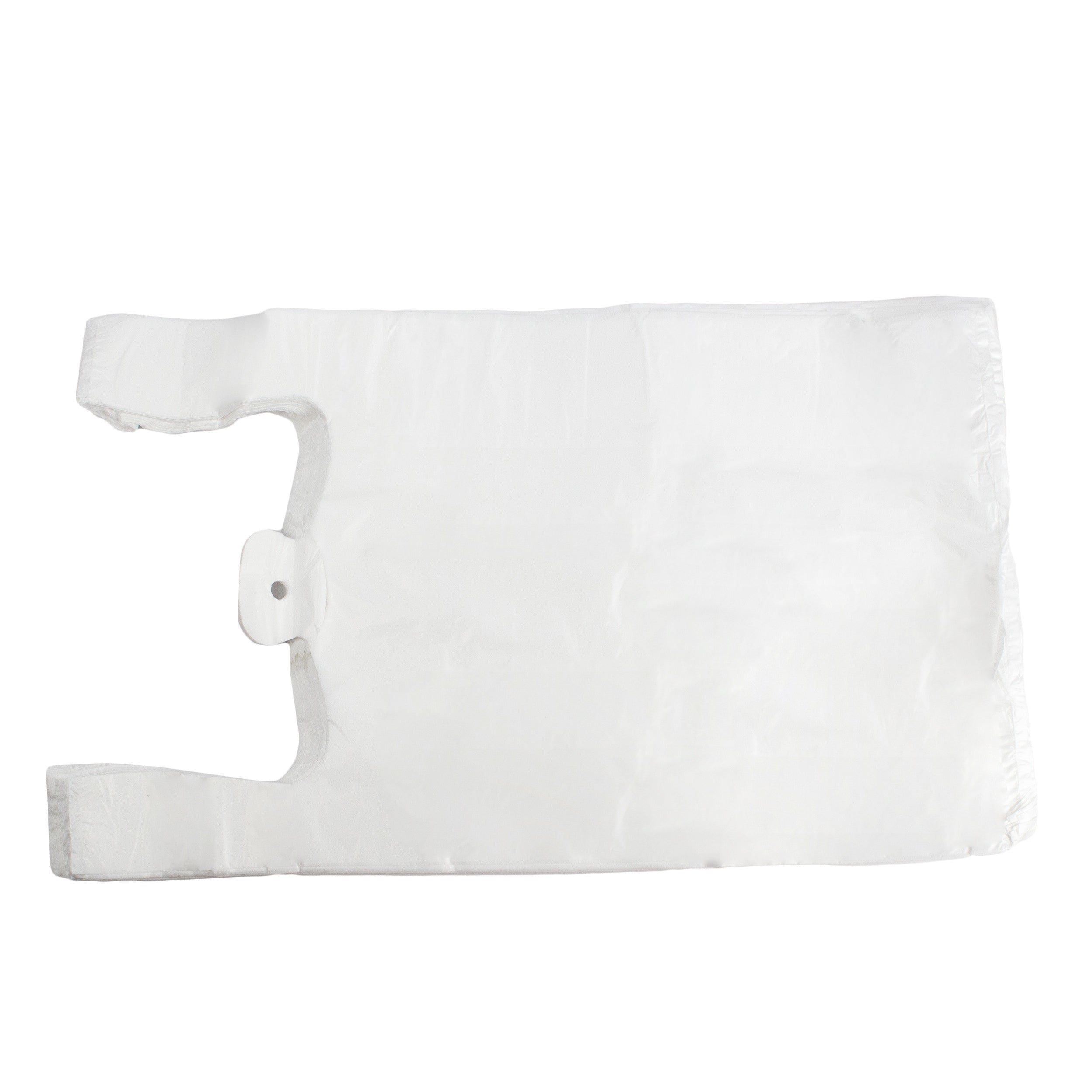 plastiktüten 28+14x48 cm HDPE weiß geblockt, reissfest