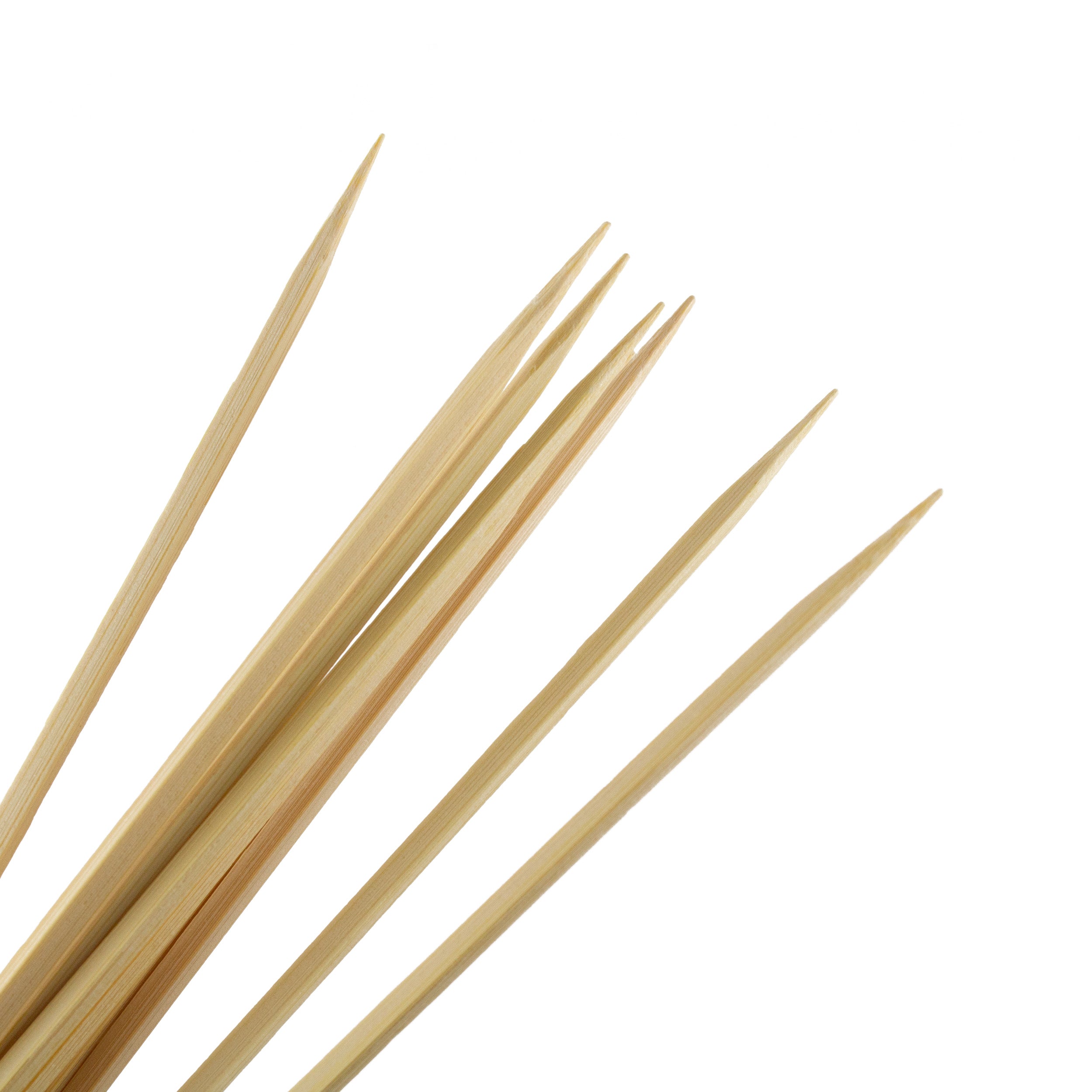 schaschlikspieße aus 100% Bambus 25 cm Rund mit Scharfe und Flache Spitze