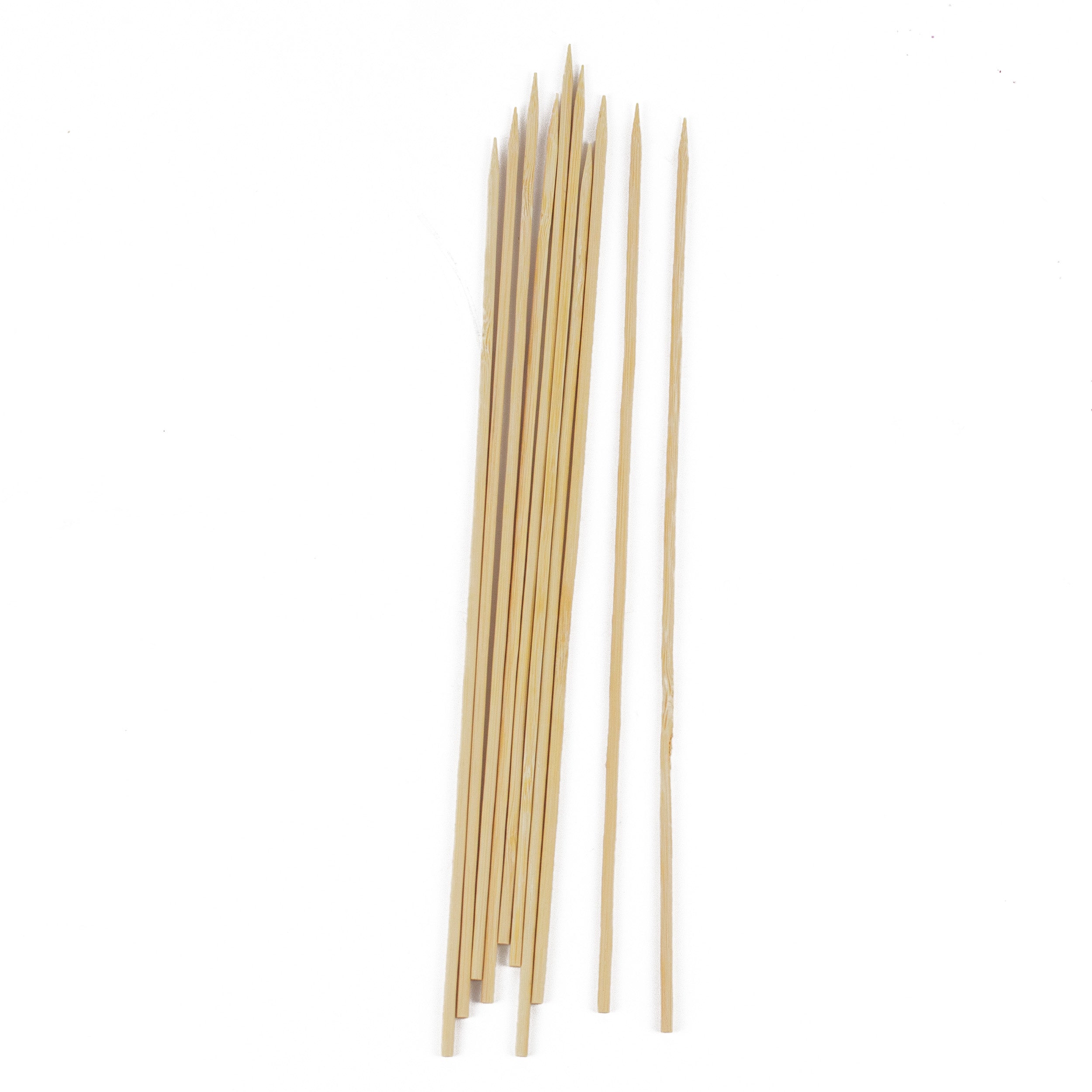 schaschlikspießen aus 100% Bambus 20 cm Rund mit Scharfe und Flache Spitze