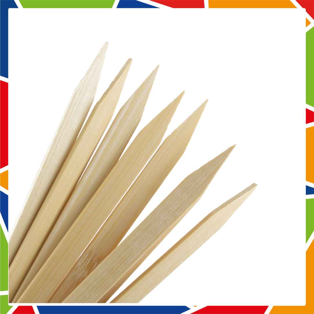 DayBays Flachspieße aus 100% Bambus 25 cm Flache für Kebap (Adana) mit Scharfe und Flache Spitze