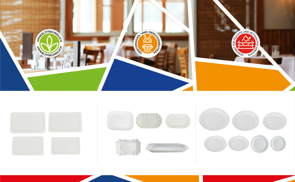 DayBays Pappteller rund Ø30 cm 2 cm tief weiß ohne Beschichtung