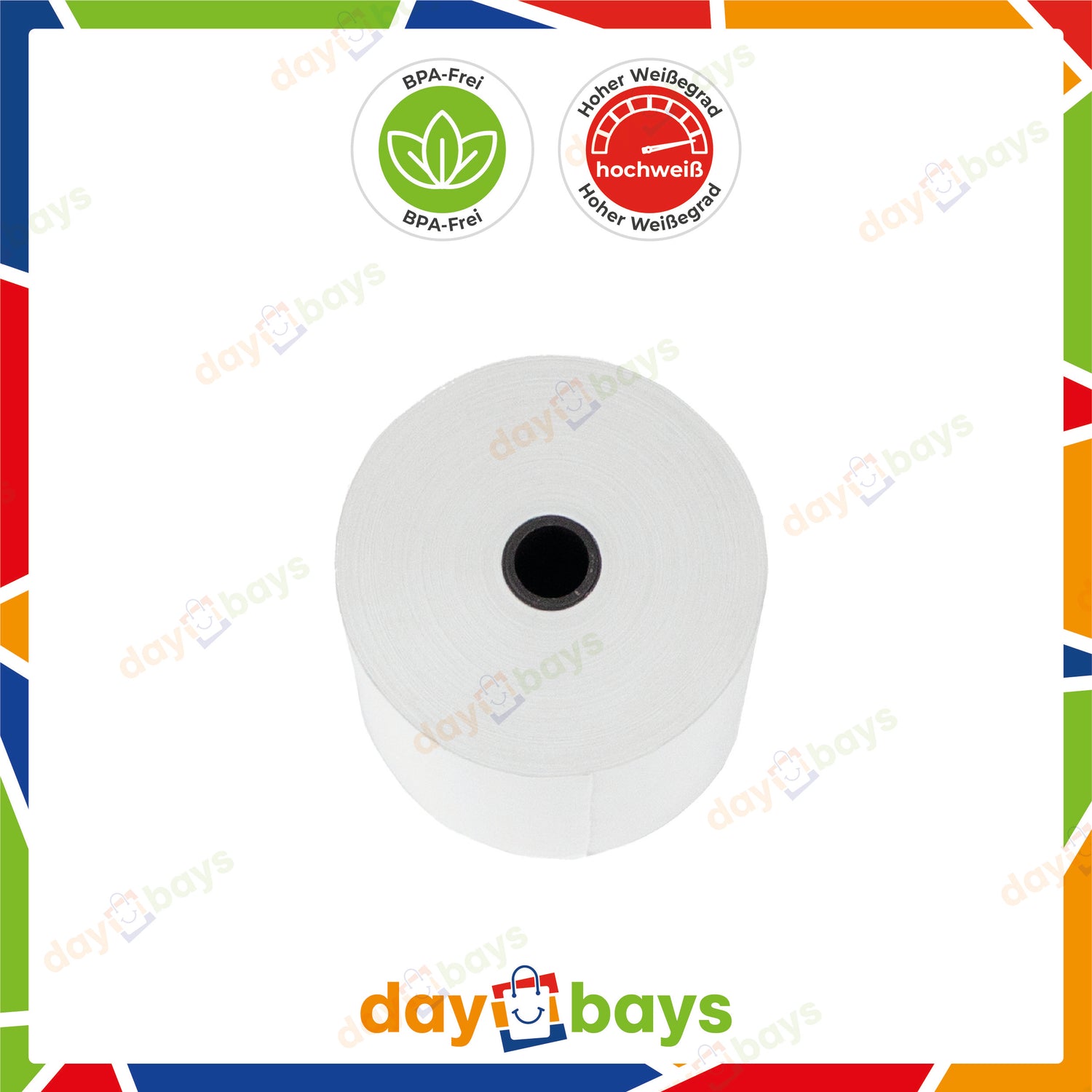DayBays Thermorolle 80x60x12 mm 50 meter pro Rolle Kassenrollen aus Papier