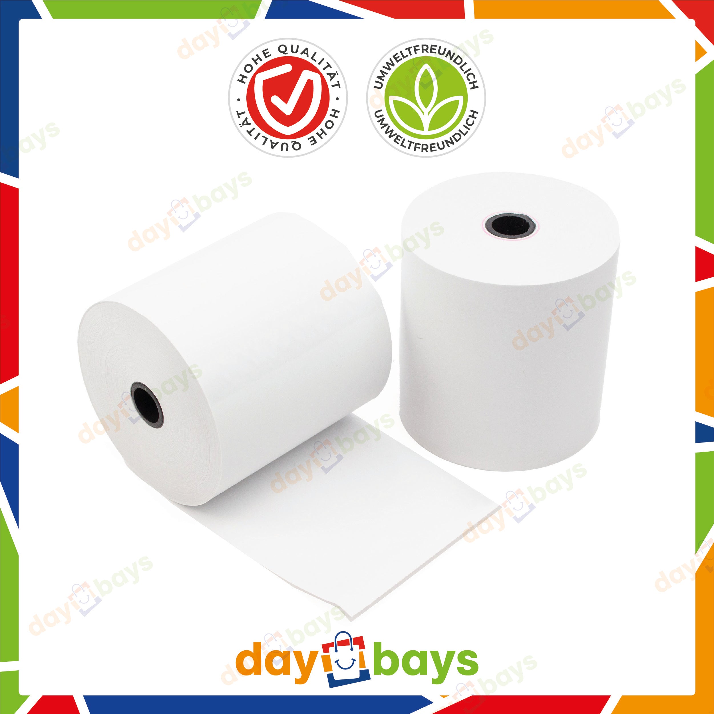 DayBays Thermorolle 57x45x12 mm 25 meter pro Rolle Kassenrollen aus Papier