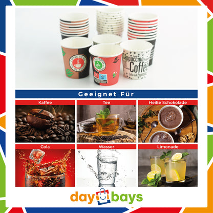 DayBays Kaffeebecher 16oz/400ml Ø9cm " Coffee To Go Becher " Pappe mit PE-beschichtet