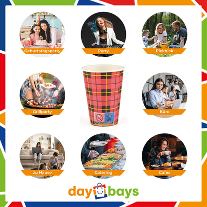 DayBays Kaffeebecher 7,5oz/180ml Ø7cm " Coffee To Go Becher " Pappe mit PE-beschichtet