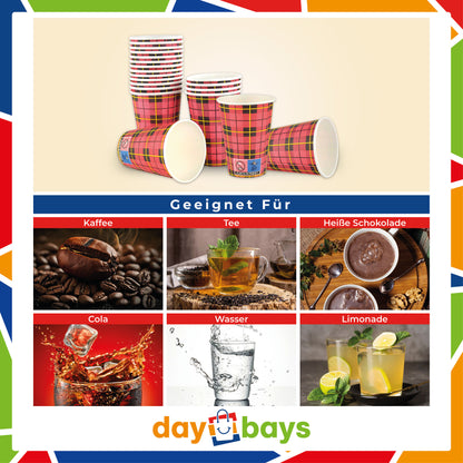 DayBays Kaffeebecher 7,5oz/180ml Ø7cm " Coffee To Go Becher " Pappe mit PE-beschichtet