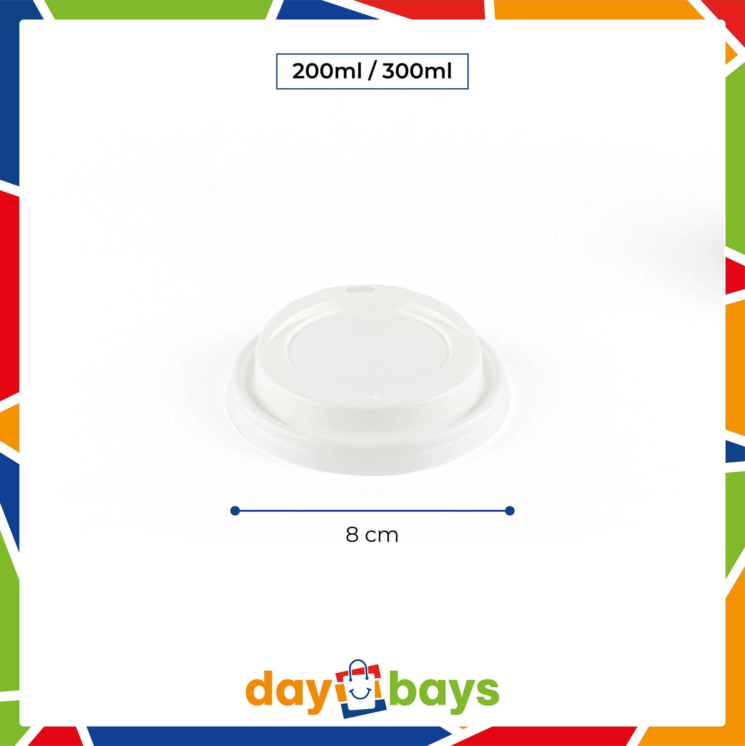 DayBays Deckel für Kaffeebecher Ø80 mm "Coffee To Go Becher Deckel für 200ml/300ml" weiß