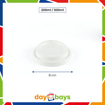 DayBays Deckel für Kaffeebecher Ø80 mm "Coffee To Go Becher Deckel für 200ml/300ml" weiß