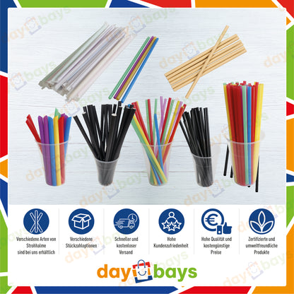 DayBays Strohhalme Ø 8 mm 240 mm aus kraftpapier Braun Papierstrohhalme