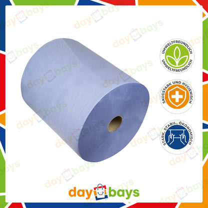 DayBays Putztuchrolle 2-lagig 35 cm 826 Blatt Zellstoff Blau