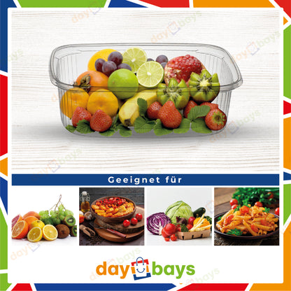 DayBays Feinkostbecher PP 125 cc. 108x81x27 mm eckig Kombi-Verpackung inklusive passende Deckel