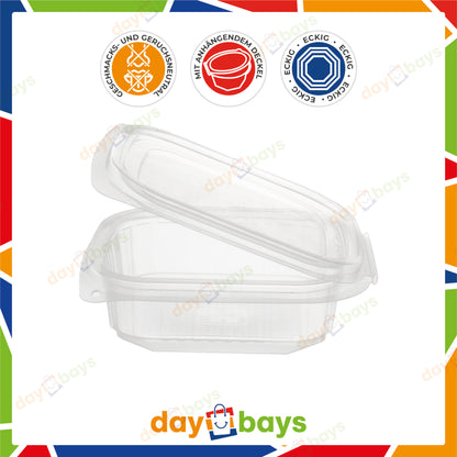 DayBays Feinkostbecher PP 200 cc. 108x81x44 mm eckig Kombi-Verpackung inklusive passende Deckel