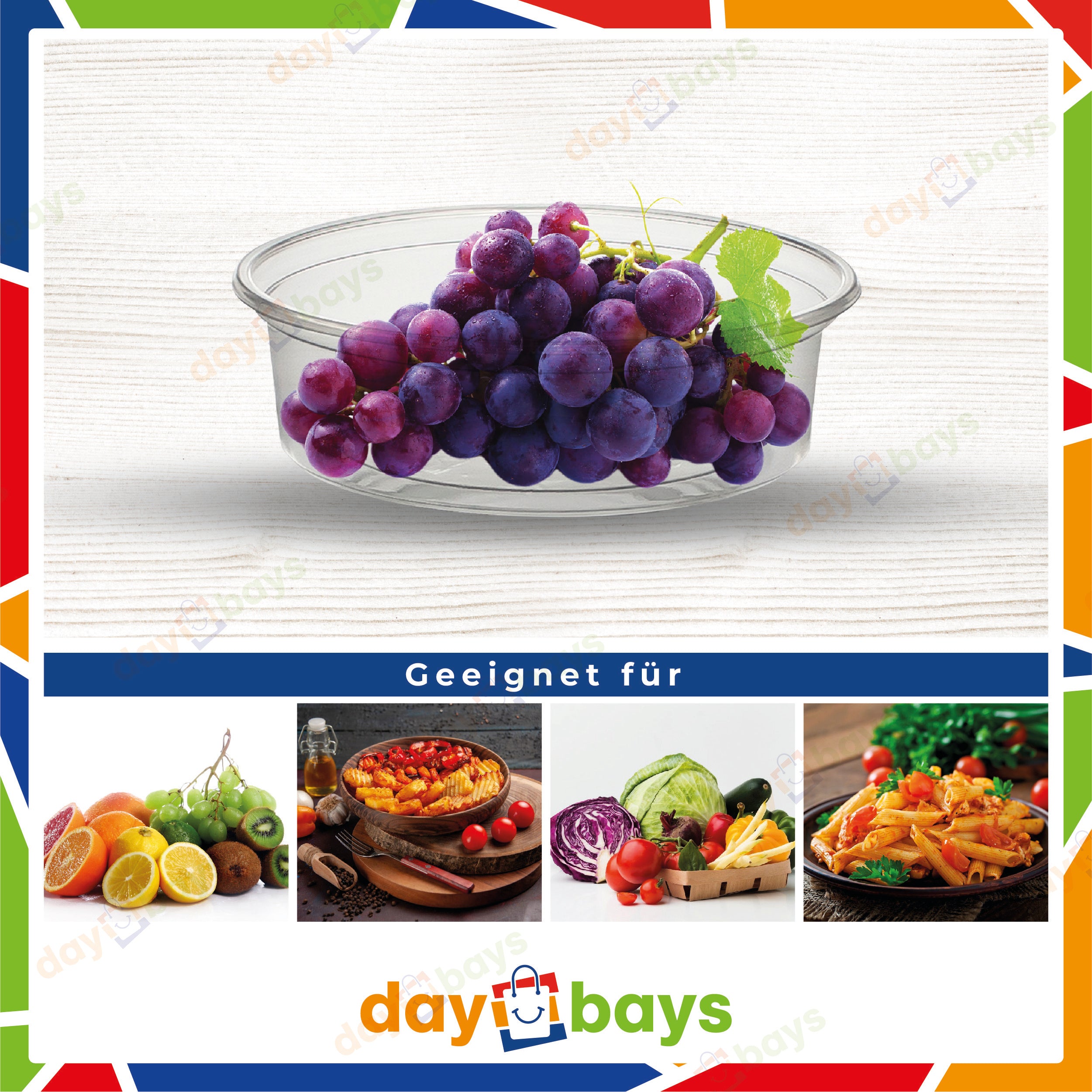 DayBays Feinkostbecher PP 125 cc. 101x32 mm rund Kombi-Verpackung inklusive passende Deckel