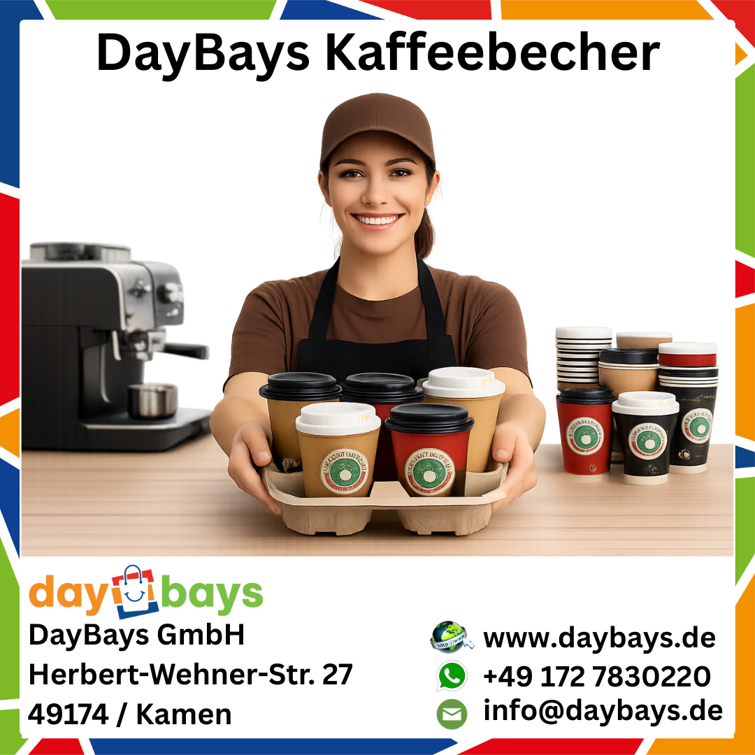 DayBays Kaffeebecher 16oz/400ml Ø9cm " Coffee To Go Becher " Pappe mit PE-beschichtet