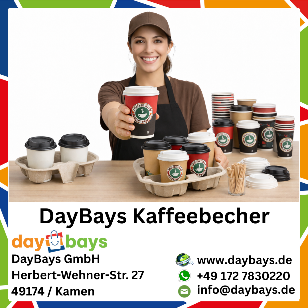 DayBays Kaffeebecher 16oz/400ml Ø9cm " Coffee To Go Becher " Pappe mit PE-beschichtet