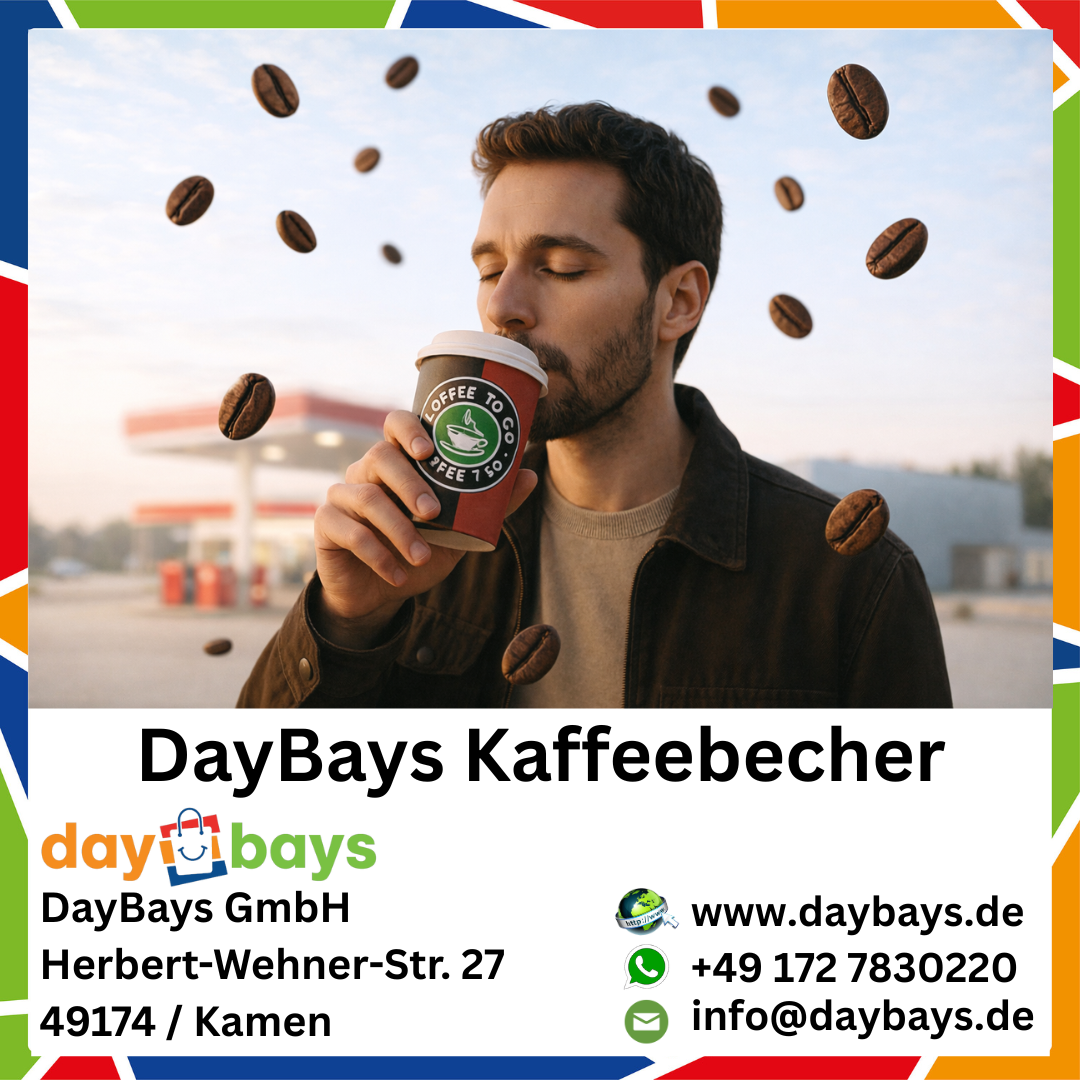 DayBays Kaffeebecher 16oz/400ml Ø9cm " Coffee To Go Becher " Pappe mit PE-beschichtet