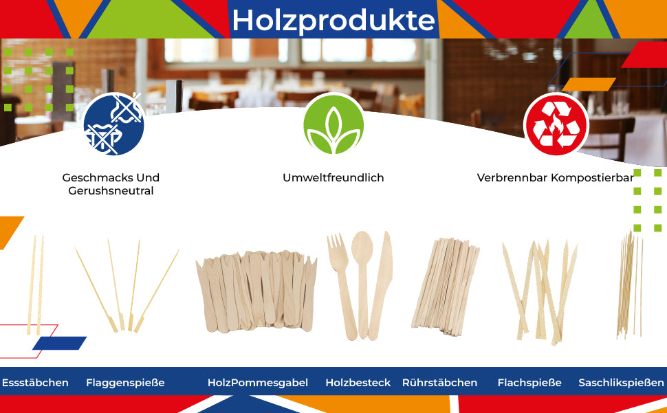 DayBays Rührstäbchen aus Holz 110 mm Einwegholzstäbchen