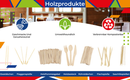 DayBays Rührstäbchen aus Holz 140 mm Einwegholzstäbchen