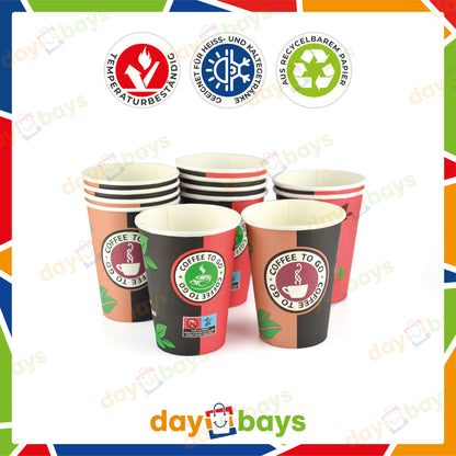 DayBays Kaffeebecher 12oz/300ml Ø9cm " Coffee To Go Becher " Pappe mit PE-beschichtet