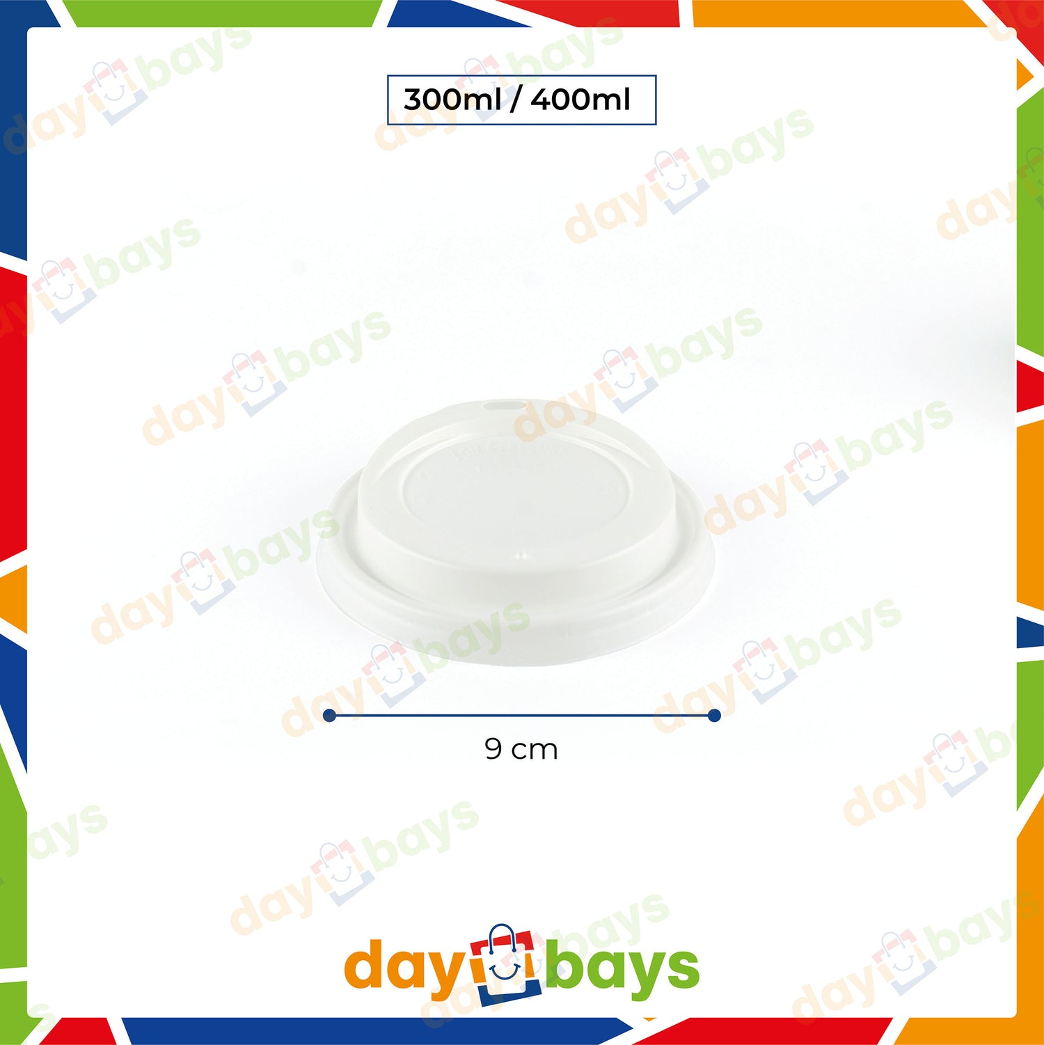 DayBays Deckel für Kaffeebecher Ø90mm "Coffee To Go Becher Deckel für 300ml/400ml" weiß
