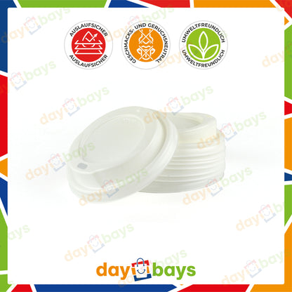 DayBays Deckel für Kaffeebecher Ø80 mm "Coffee To Go Becher Deckel für 200ml/300ml" weiß
