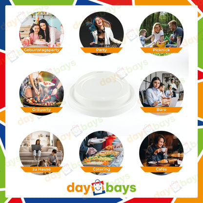 DayBays Deckel für Kaffeebecher Ø90mm "Coffee To Go Becher Deckel für 300ml/400ml" weiß