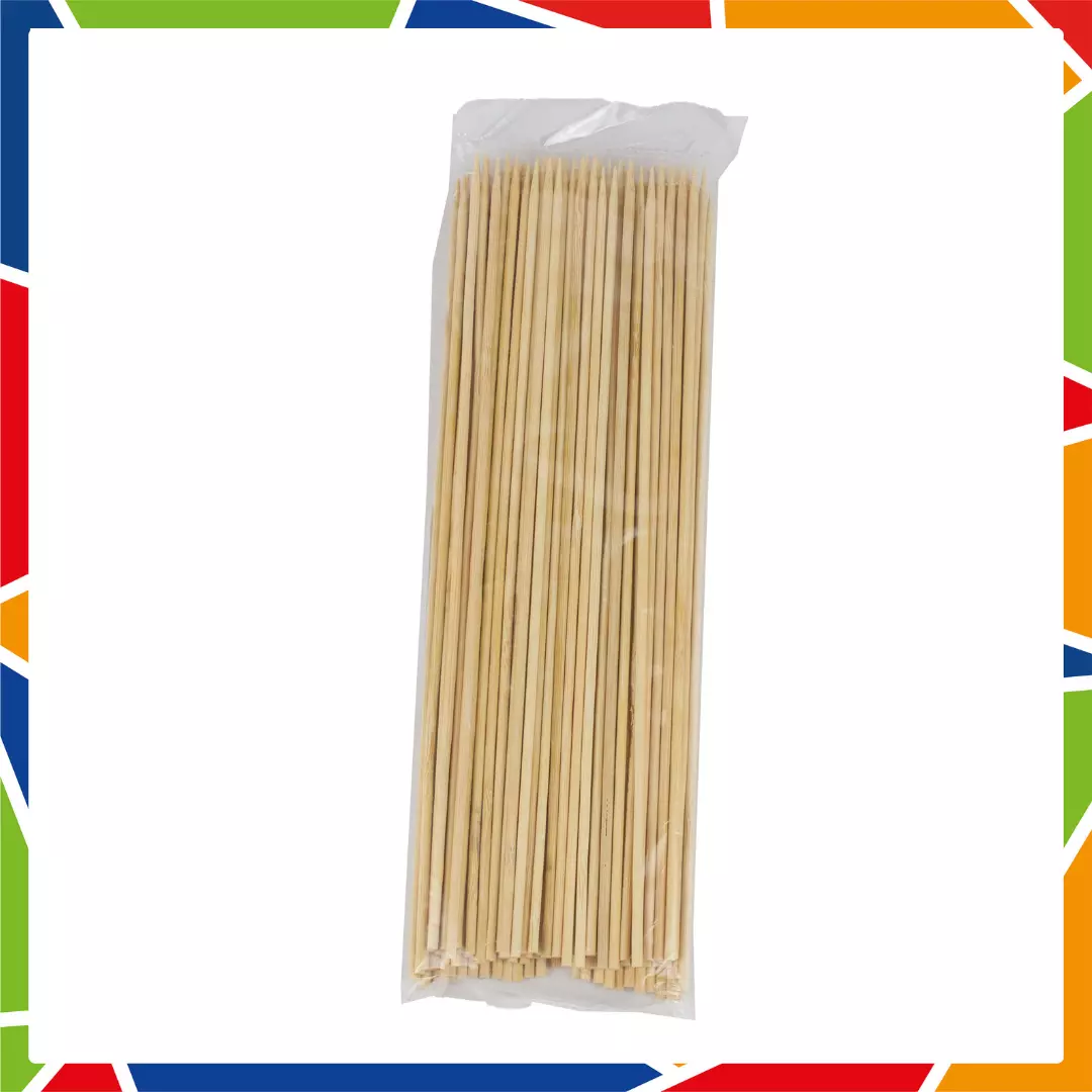 DayBays Saschlikspieße aus 100% Bambus 30 cm Rund mit Scharfe und Flache Spitze