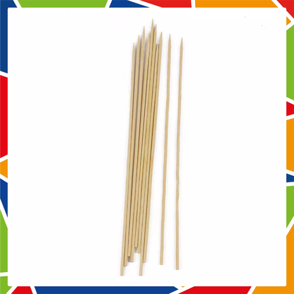 DayBays Saschlikspieße aus 100% Bambus 30 cm Rund mit Scharfe und Flache Spitze