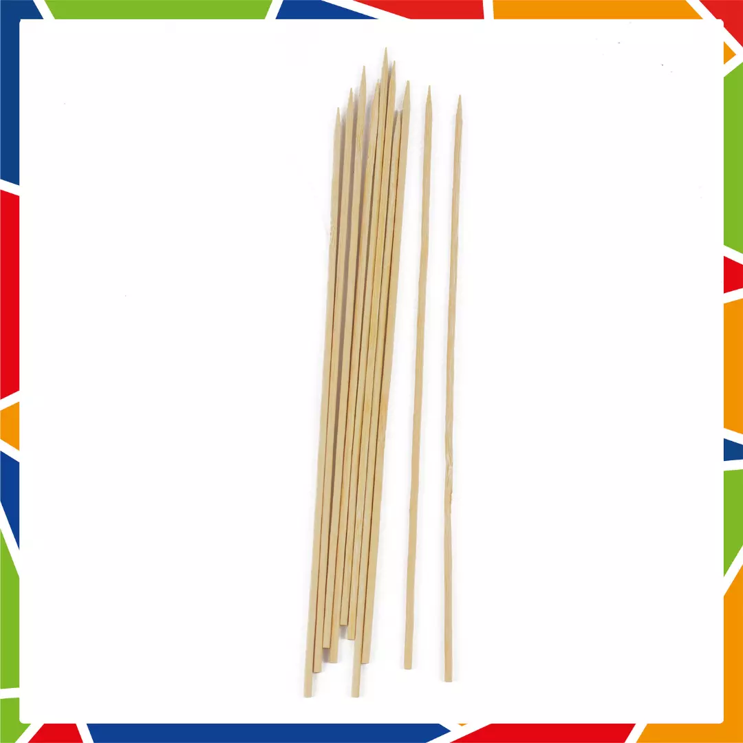 DayBays Saschlikspieße aus 100% Bambus 25 cm Rund mit Scharfe und Flache Spitze