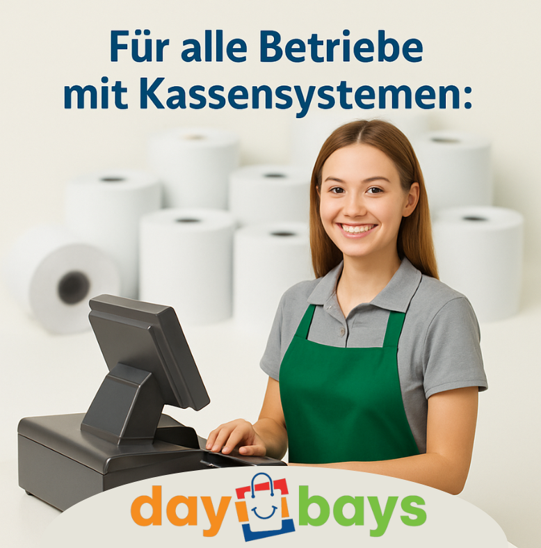 DayBays Thermorolle 57x60x12 mm 50 meter pro Rolle Kassenrollen aus Papier