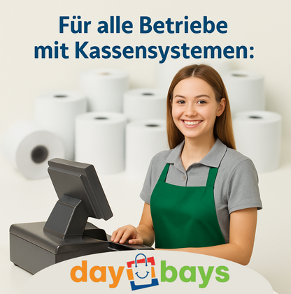 DayBays Thermorolle 57x60x12 mm 50 meter pro Rolle Kassenrollen aus Papier
