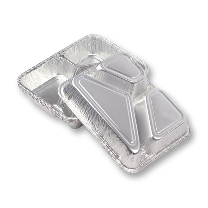 alu-menüschalen R819-960G 3-geteilt 925 ml tief 227x177x38 mm (430+285+210cc)