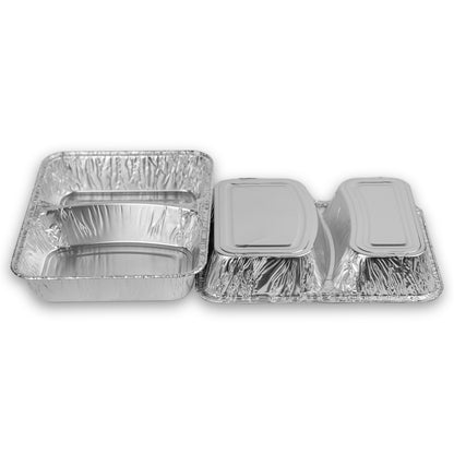 aluminiummenüschale R808-1020G 2-geteilt 980 ml tief 227x177x38 mm (580+400cc)