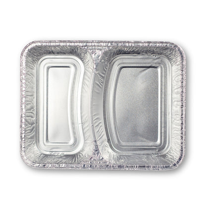 aluminiummenüschalen R808-1020G 2-geteilt 980 ml tief 227x177x38 mm (580+400cc)