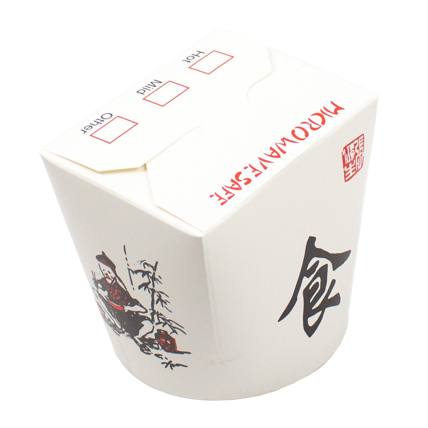 asiabox 26 OZ 750 ml Papier+PE-beschichtet mit Druck Motiv "Thank You Enjoy" Rund Weiß