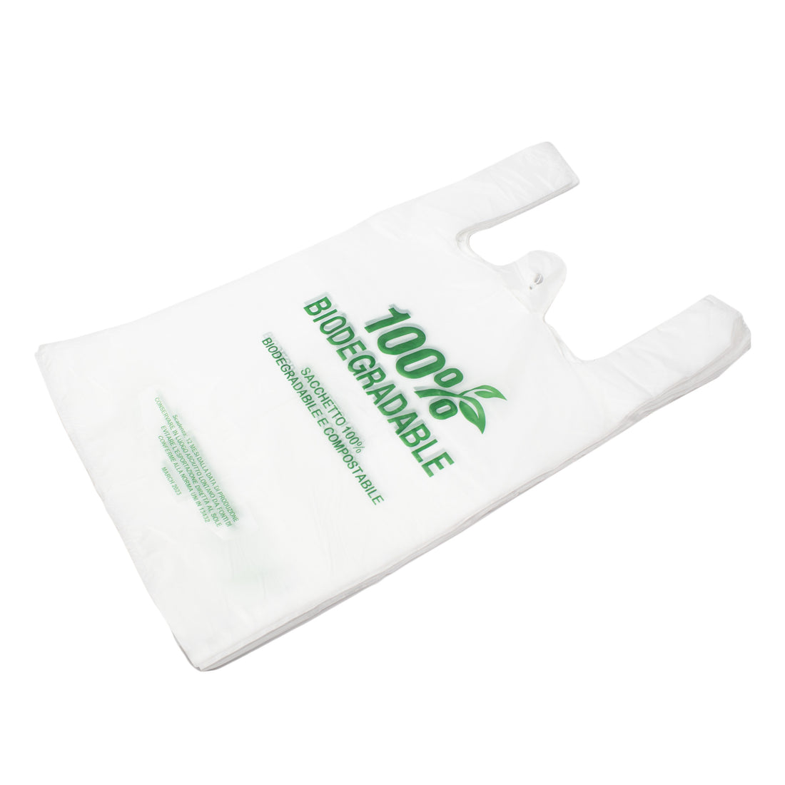 bio hemdchentragetaschen 30+17x60 100% Biodegradable Bag weiß geblockt