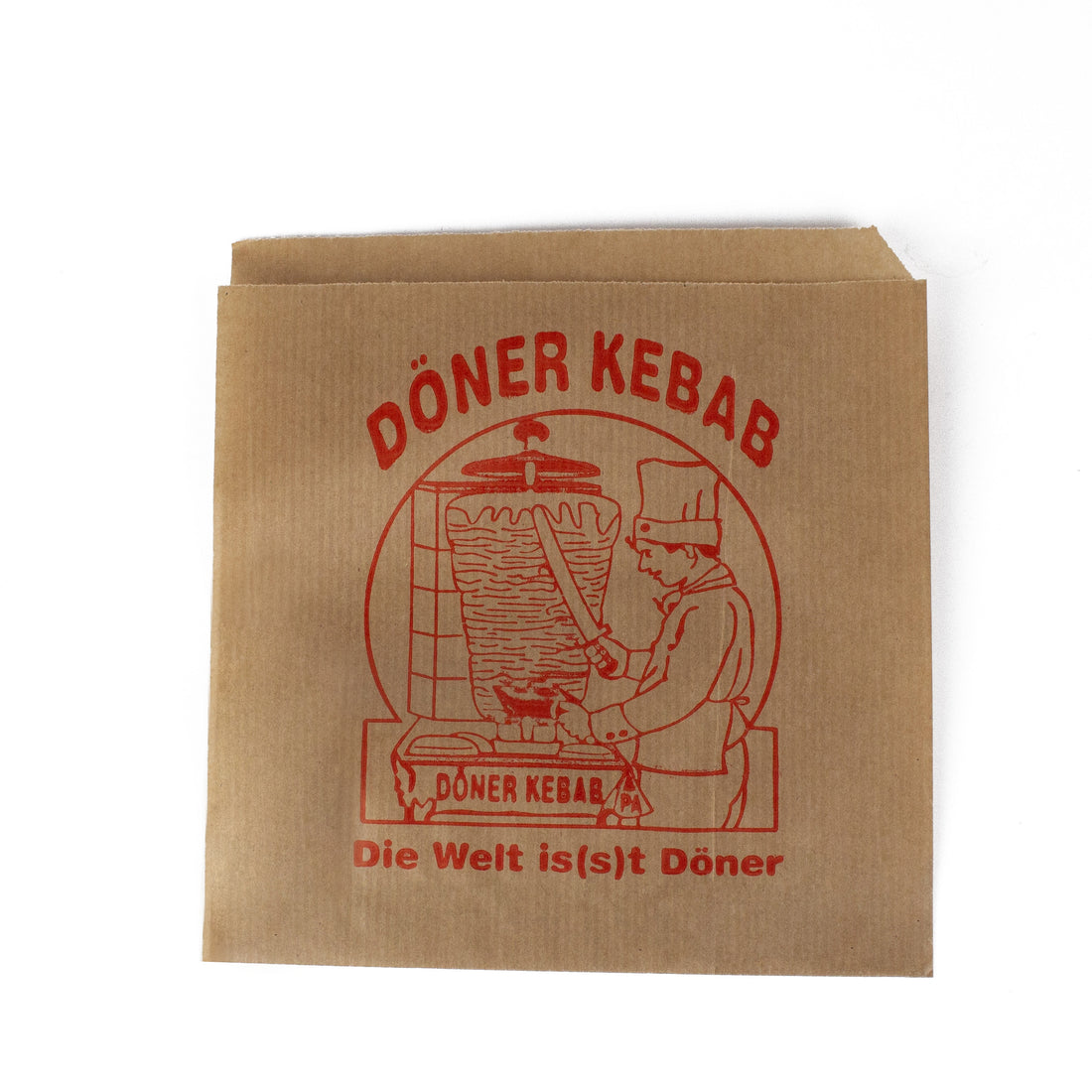 dönertüten 16x16 cm braun mit rotem Druck "DÖNER KEBAB" 4 kg /Box (Spenderbox) pro Paket