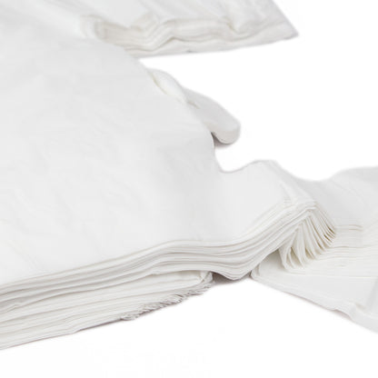 einkaufstaschen 28+14x48 cm HDPE weiß geblockt, reissfest