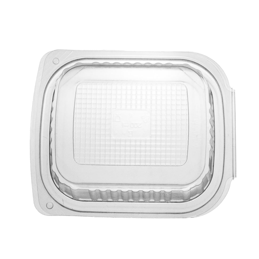 feinkostbecher PP 250 cc. 127x105x41 mm Rechteckig mit anhängendem Deckel