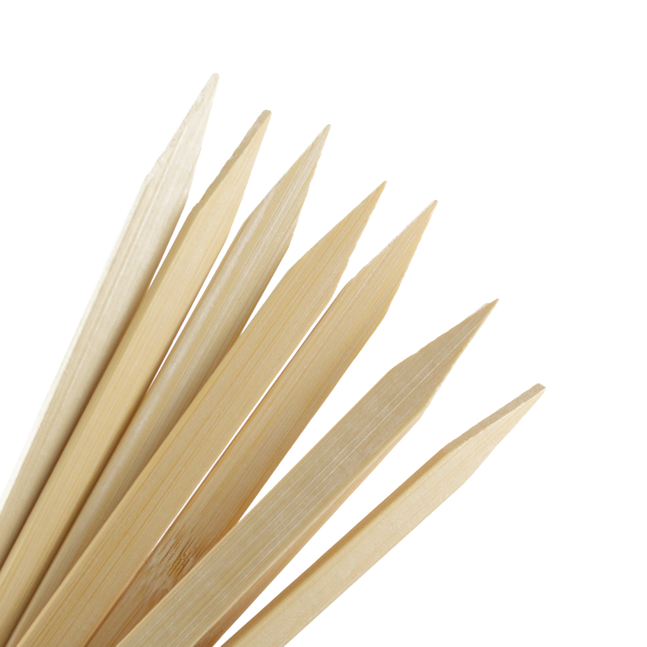 flachspieß aus 100% Bambus 25 cm Flache für Kebap (Adana) mit Scharfe und Flache Spitze