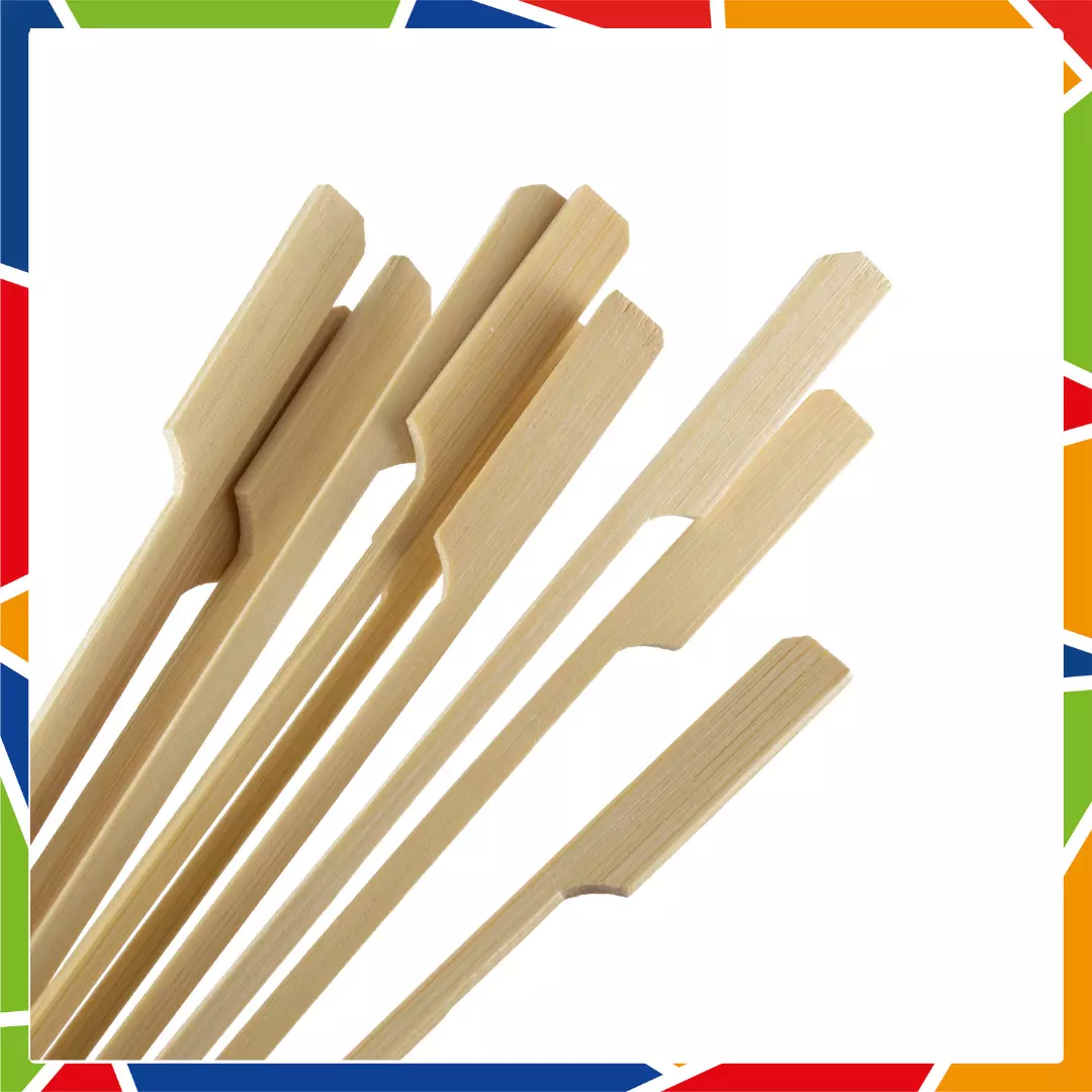 DayBays Flaggenspieße aus 100% Bambus für Fingerfood 18 cm mit Grifffähnchen