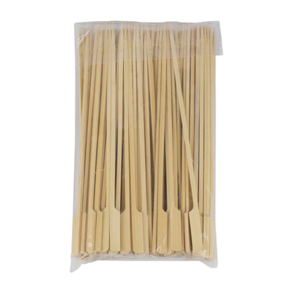 grillspieß aus 100% Bambus für Fingerfood 18 cm mit Grifffähnchen