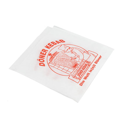 imbisstüten 16x16 cm weiss mit rotem Druck "DÖNER KEBAB" 5 kg/Pack = 4xSpender-Box