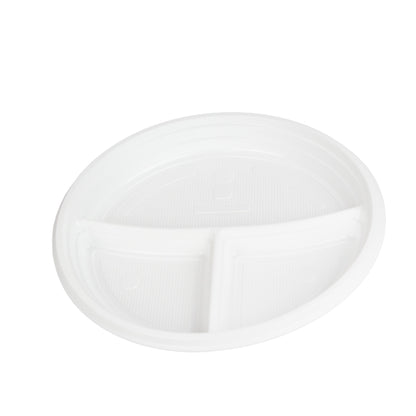 menüteller 3-geteilt Menüteller Ø22 cm PP weiß Rund Spülmaschinenbeständig