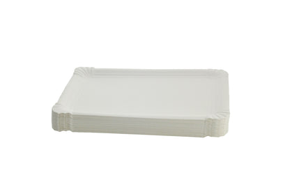 DayBays Pappteller 16x24 cm rechteckig weiß ohne Beschichtung